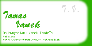 tamas vanek business card